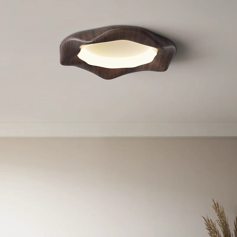 Japanese Iron Wood Grain Corrugated LED Flush Light