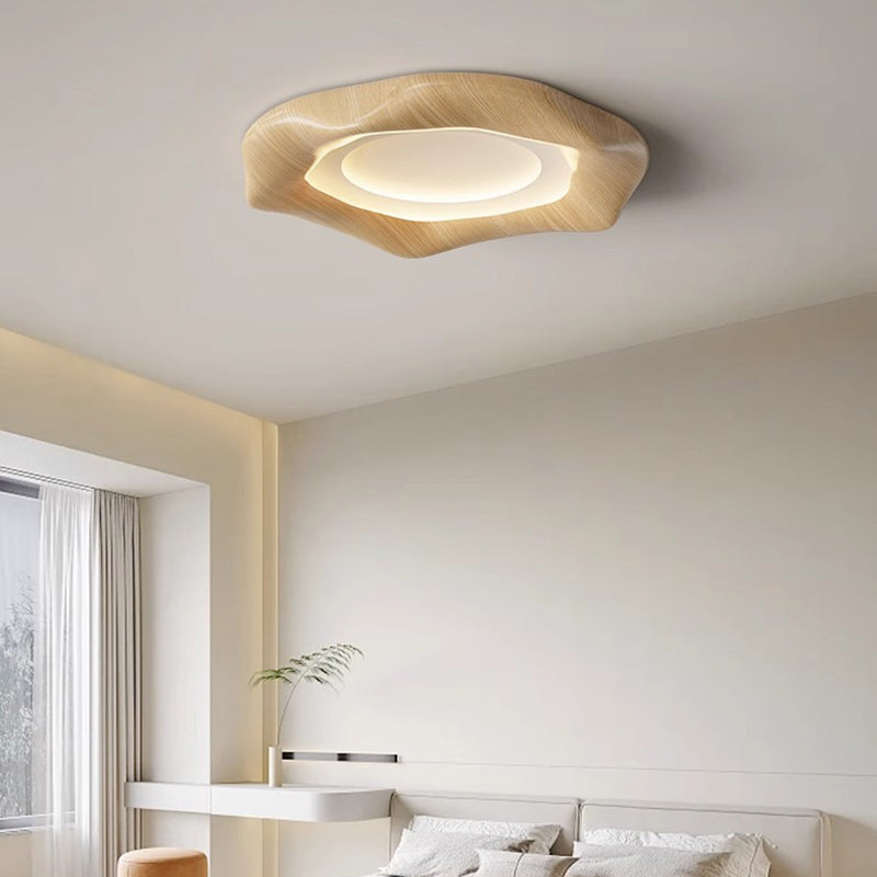 Japanese Iron Wood Grain Corrugated LED Flush Light