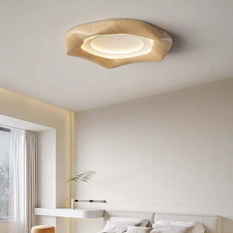 Japanese Iron Wood Grain Corrugated LED Flush Light