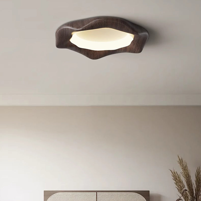 Japanese Iron Wood Grain Corrugated LED Flush Light