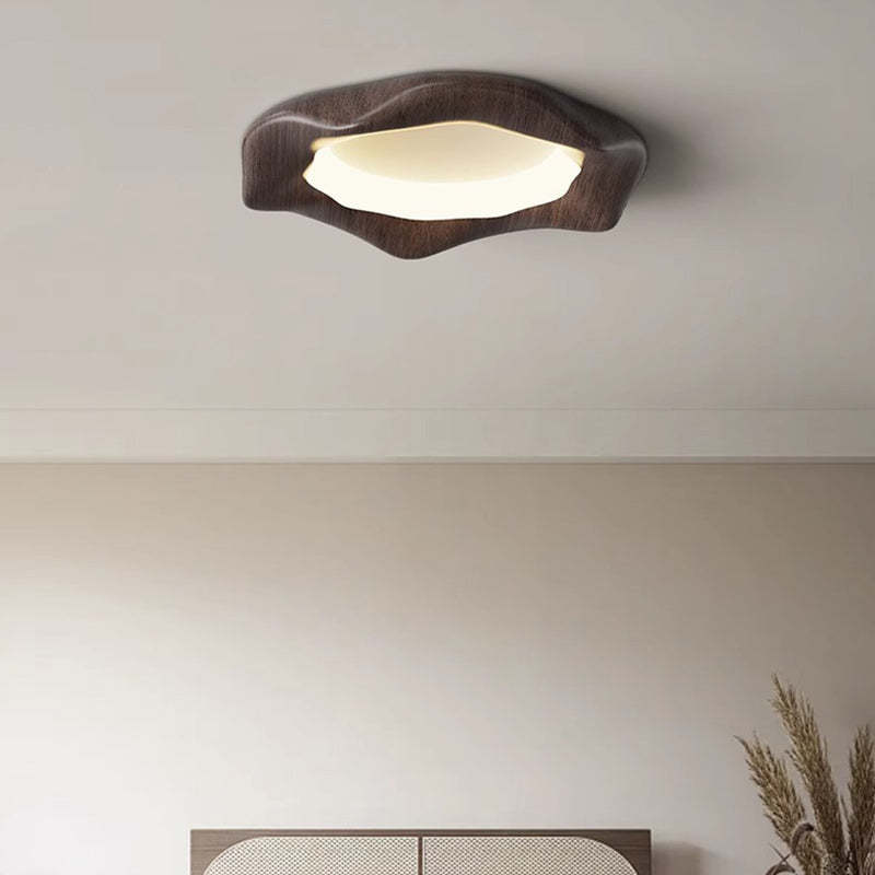 Japanese Iron Wood Grain Corrugated LED Flush Light