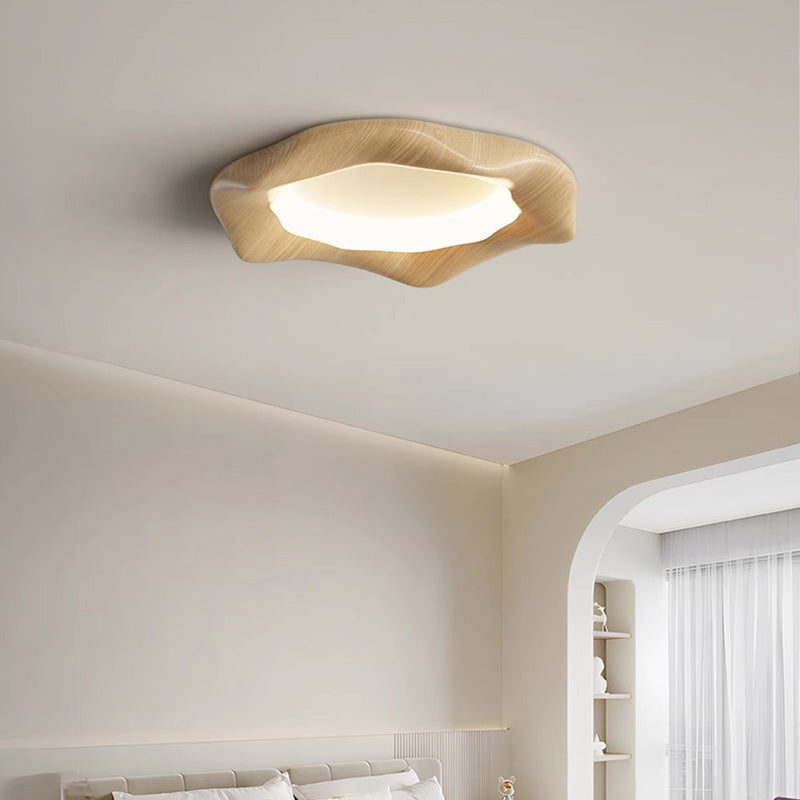Japanese Iron Wood Grain Corrugated LED Flush Light