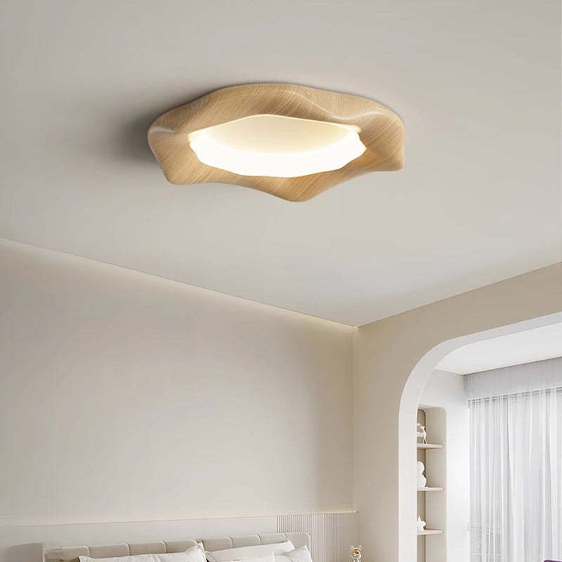 Japanese Iron Wood Grain Corrugated LED Flush Light