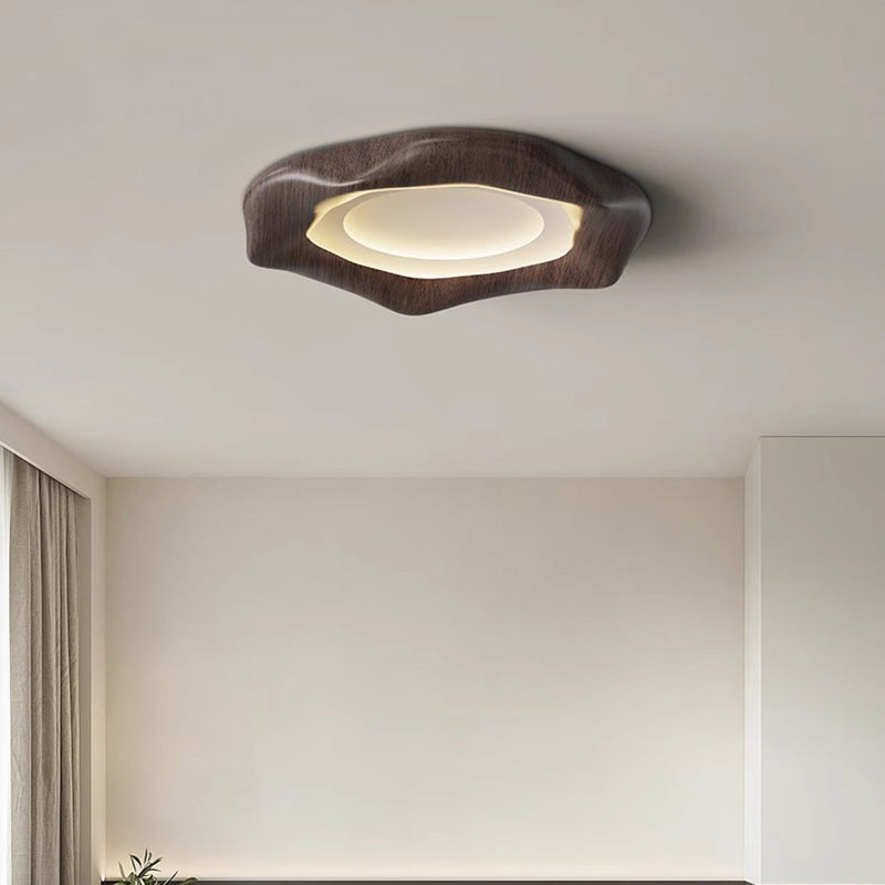 Japanese Iron Wood Grain Corrugated LED Flush Light