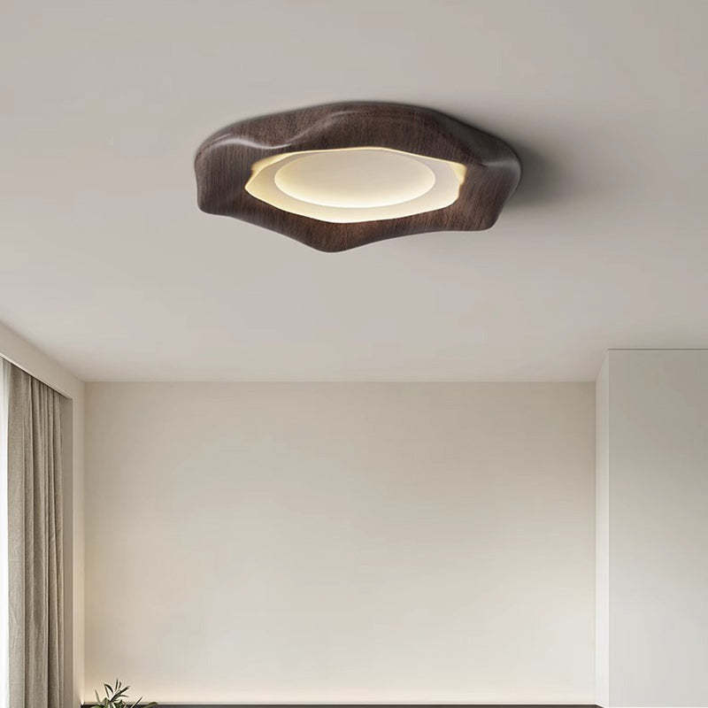 Japanese Iron Wood Grain Corrugated LED Flush Light