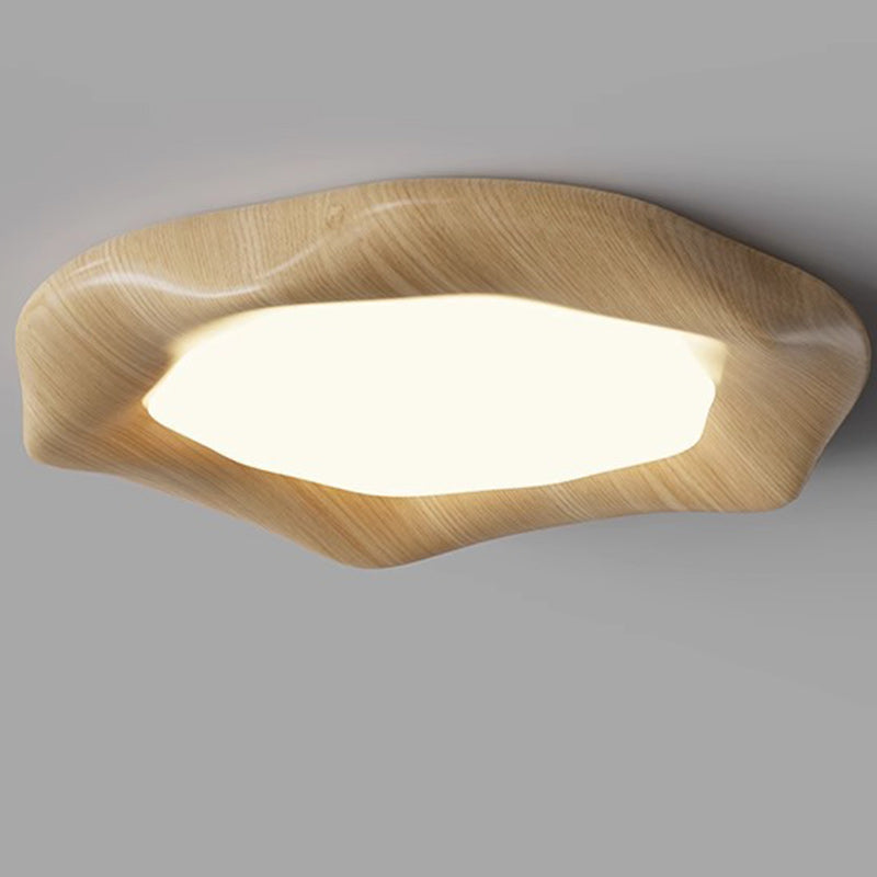 Japanese Iron Wood Grain Corrugated LED Flush Light