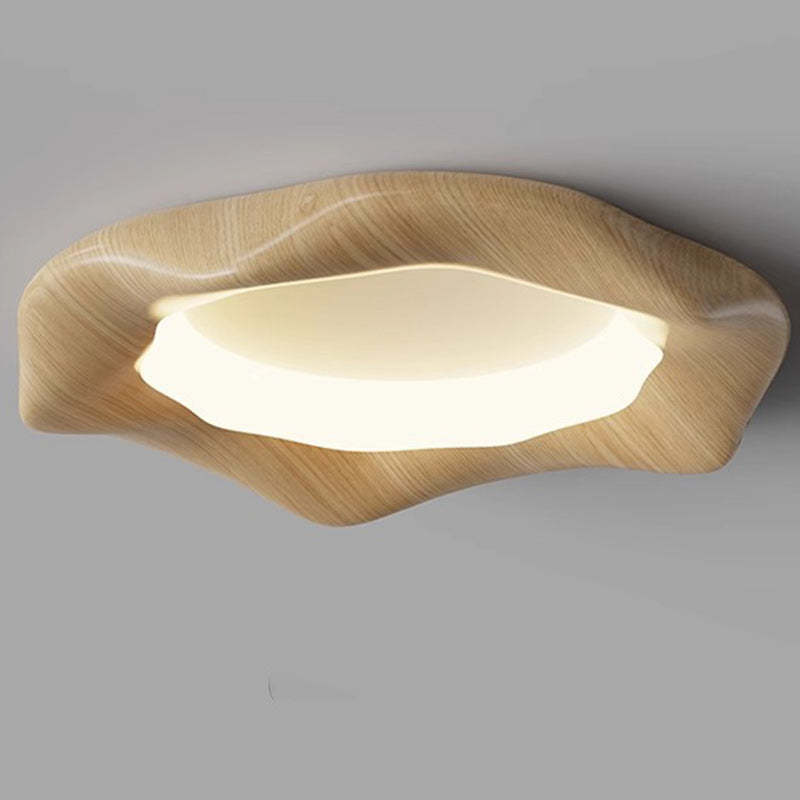 Japanese Iron Wood Grain Corrugated LED Flush Light