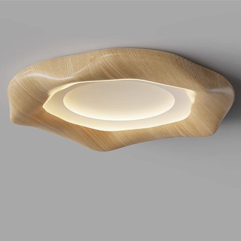 Japanese Iron Wood Grain Corrugated LED Flush Light