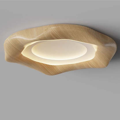 Japanese Iron Wood Grain Corrugated LED Flush Light