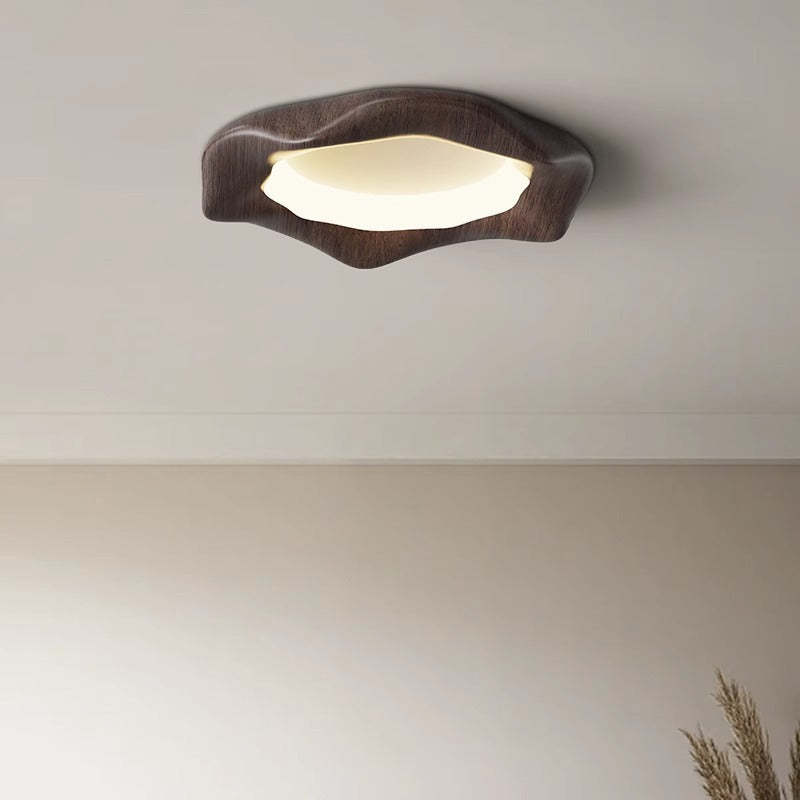 Japanese Iron Wood Grain Corrugated LED Flush Light
