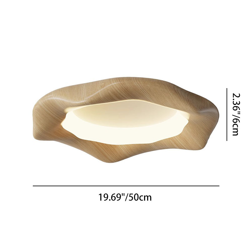 Japanese Iron Wood Grain Corrugated LED Flush Light