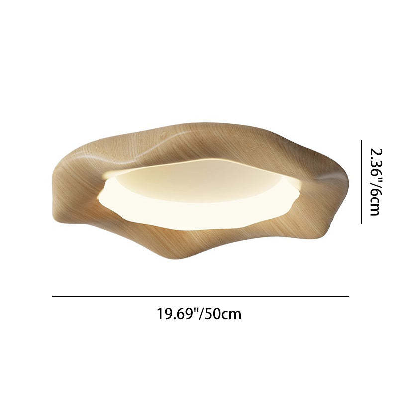 Japanese Iron Wood Grain Corrugated LED Flush Light