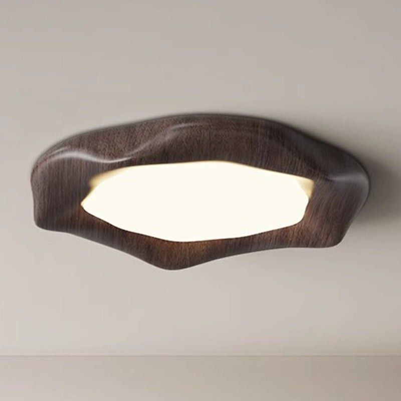Japanese Iron Wood Grain Corrugated LED Flush Light