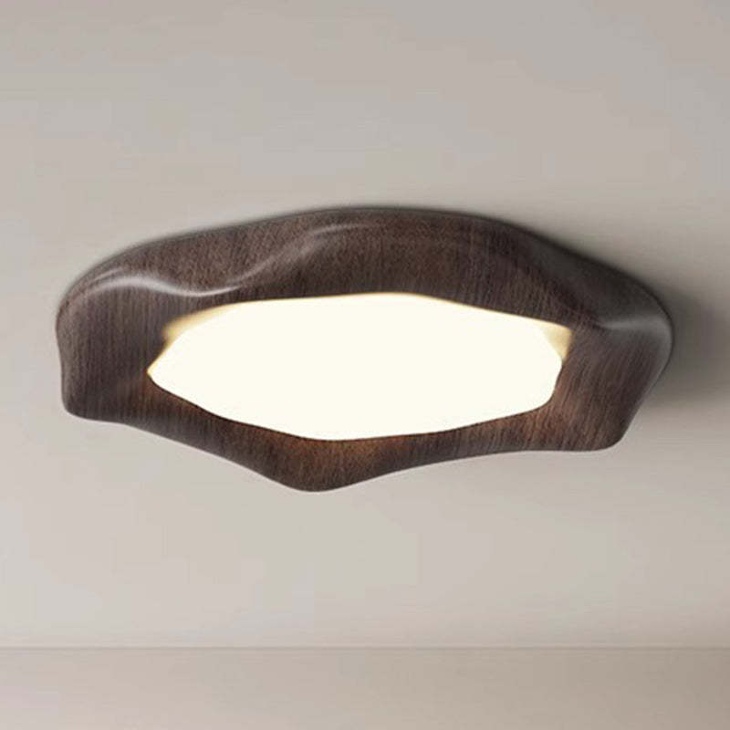 Japanese Iron Wood Grain Corrugated LED Flush Light