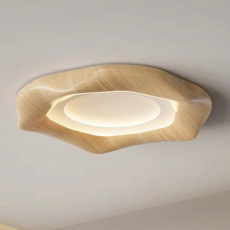 Japanese Iron Wood Grain Corrugated LED Flush Light