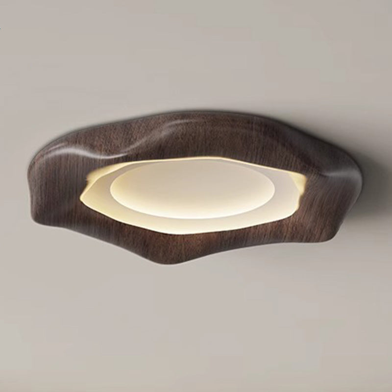 Japanese Iron Wood Grain Corrugated LED Flush Light