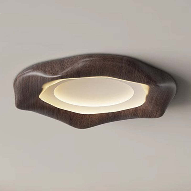 Japanese Iron Wood Grain Corrugated LED Flush Light