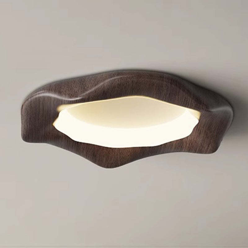 Japanese Iron Wood Grain Corrugated LED Flush Light