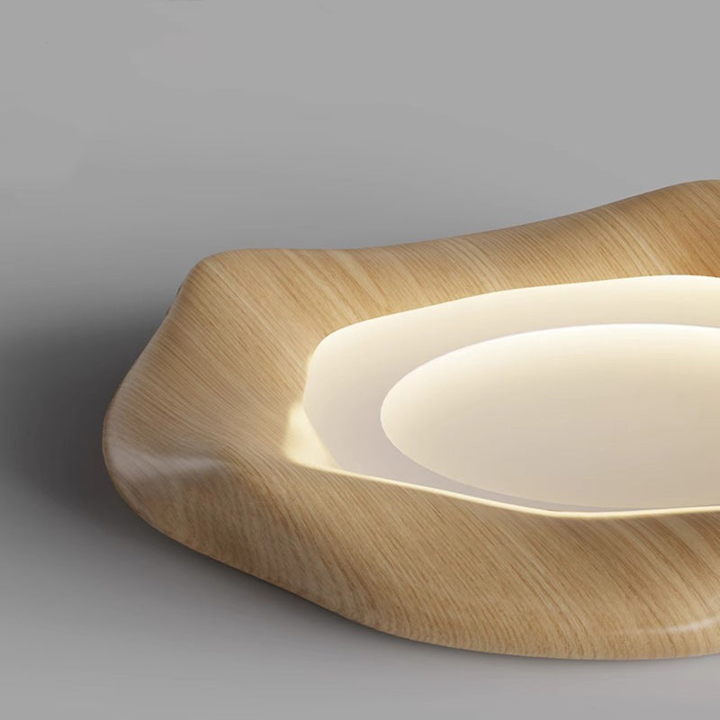 Japanese Iron Wood Grain Corrugated LED Flush Light