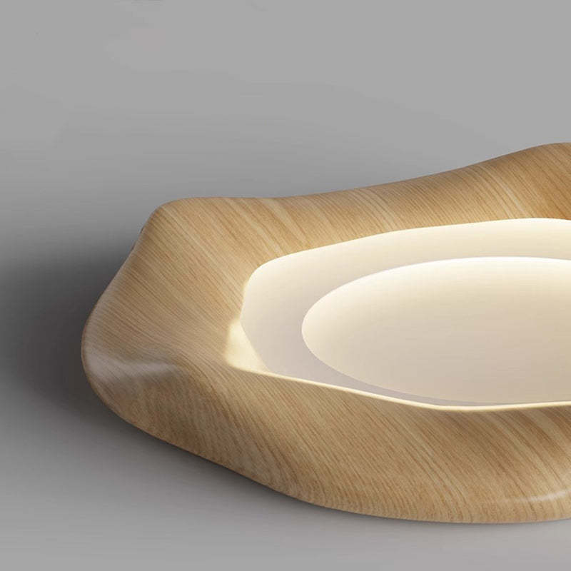 Japanese Iron Wood Grain Corrugated LED Flush Light