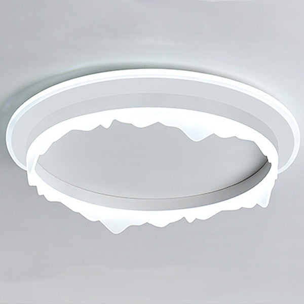 Modern Eclectic Round Iron Acrylic LED Flush Mount Light