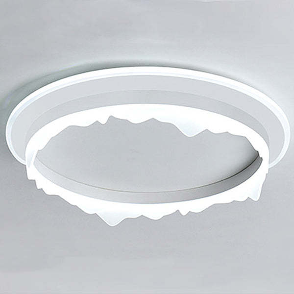 Modern Eclectic Round Iron Acrylic LED Flush Mount Light