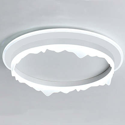 Modern Eclectic Round Iron Acrylic LED Flush Mount Light
