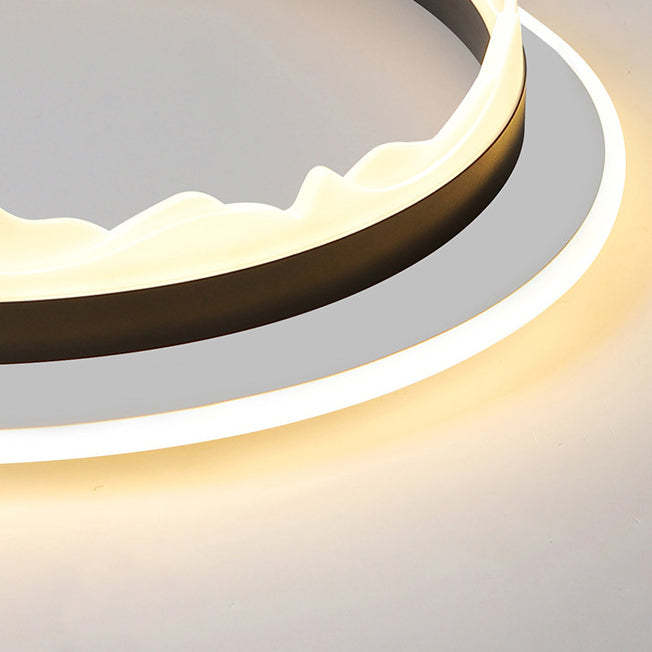 Modern Eclectic Round Iron Acrylic LED Flush Mount Light