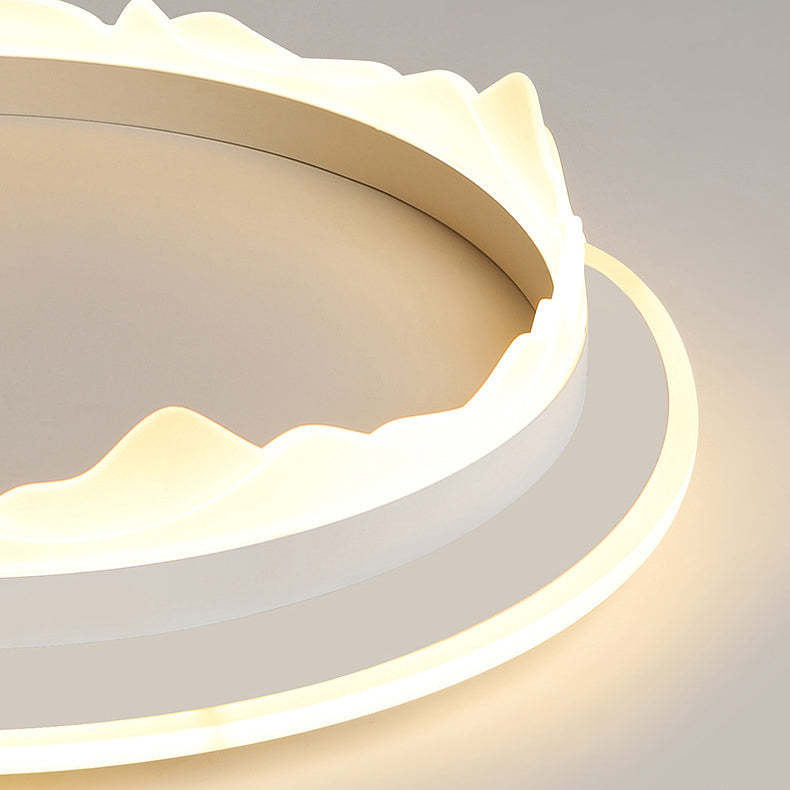 Modern Eclectic Round Iron Acrylic LED Flush Mount Light