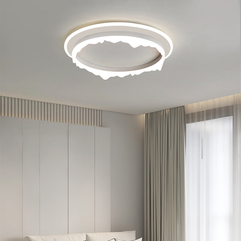 Modern Eclectic Round Iron Acrylic LED Flush Mount Light