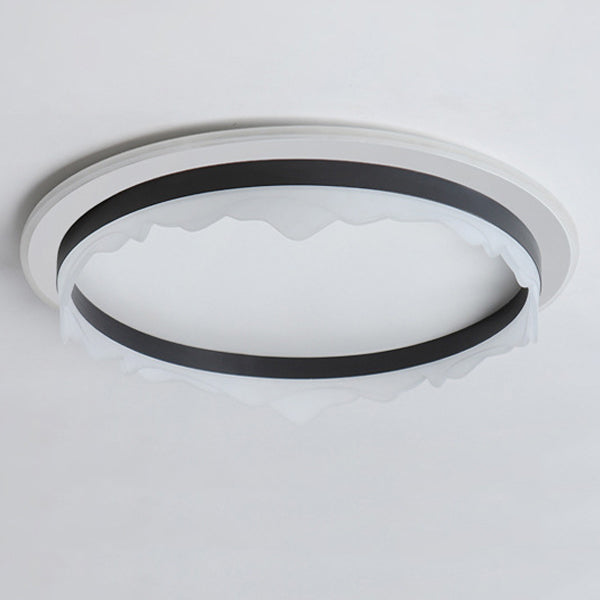 Modern Eclectic Round Iron Acrylic LED Flush Mount Light