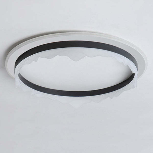 Modern Eclectic Round Iron Acrylic LED Flush Mount Light