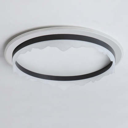 Modern Eclectic Round Iron Acrylic LED Flush Mount Light