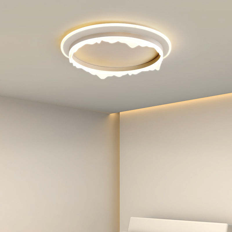 Modern Eclectic Round Iron Acrylic LED Flush Mount Light