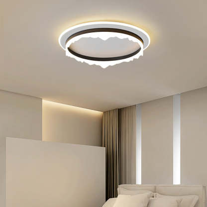 Modern Eclectic Round Iron Acrylic LED Flush Mount Light