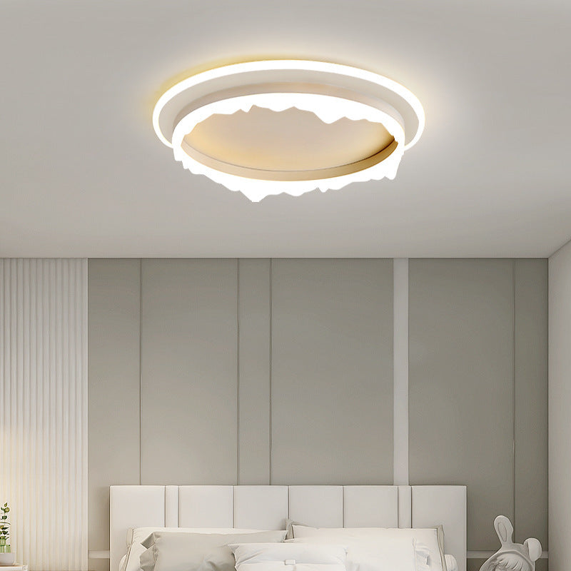 Modern Eclectic Round Iron Acrylic LED Flush Mount Light
