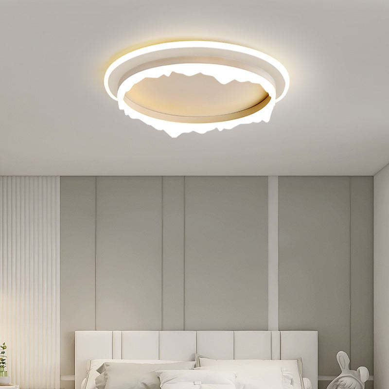 Modern Eclectic Round Iron Acrylic LED Flush Mount Light