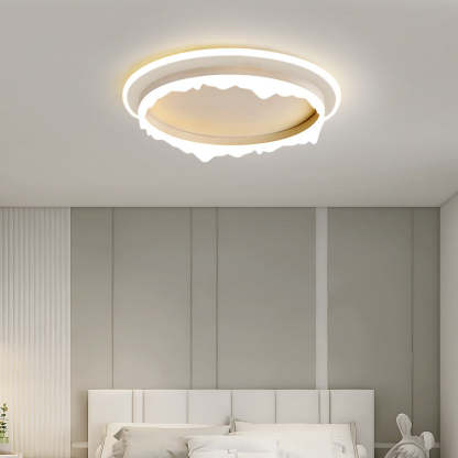 Modern Eclectic Round Iron Acrylic LED Flush Mount Light
