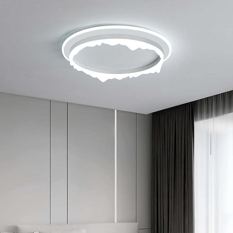 Modern Eclectic Round Iron Acrylic LED Flush Mount Light