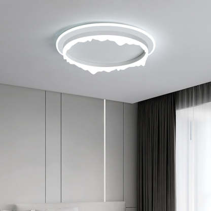 Modern Eclectic Round Iron Acrylic LED Flush Mount Light
