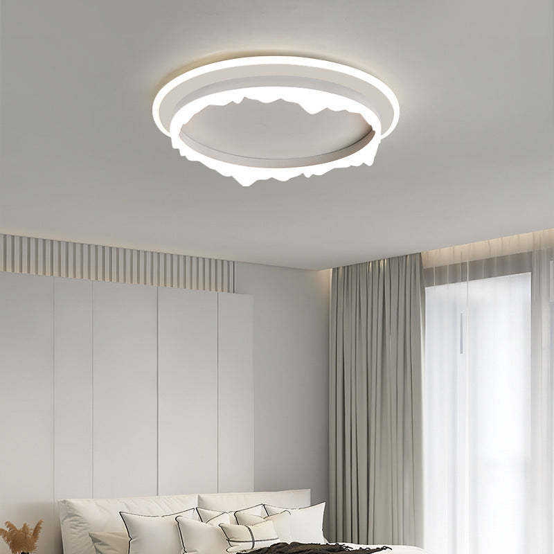 Modern Eclectic Round Iron Acrylic LED Flush Mount Light