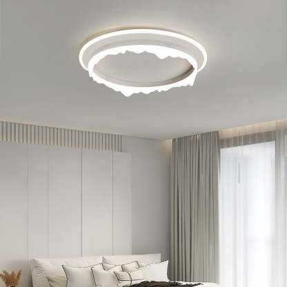 Modern Eclectic Round Iron Acrylic LED Flush Mount Light