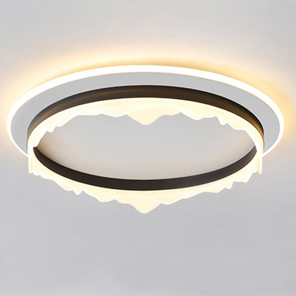 Modern Eclectic Round Iron Acrylic LED Flush Mount Light