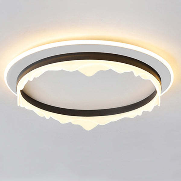 Modern Eclectic Round Iron Acrylic LED Flush Mount Light