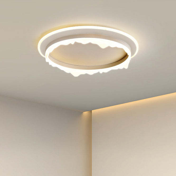 Modern Eclectic Round Iron Acrylic LED Flush Mount Light