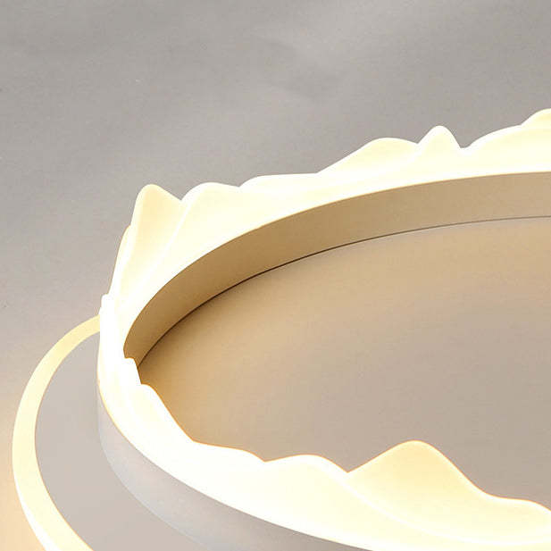 Modern Eclectic Round Iron Acrylic LED Flush Mount Light