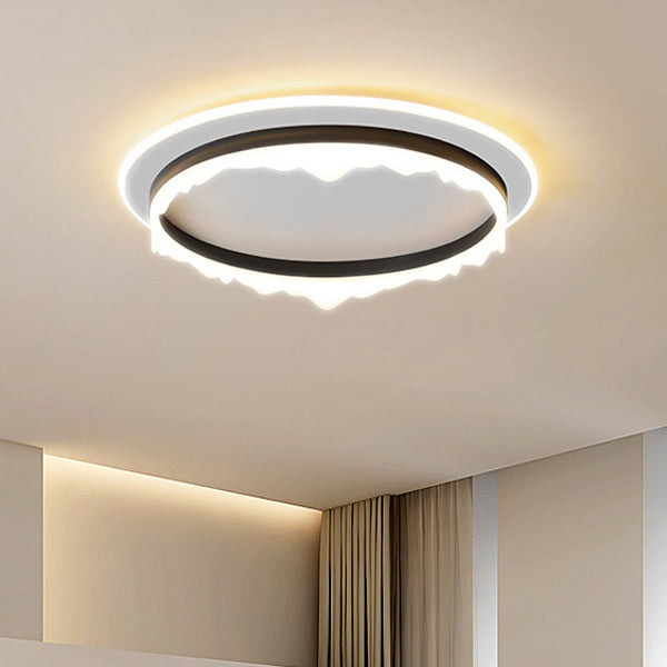 Modern Eclectic Round Iron Acrylic LED Flush Mount Light