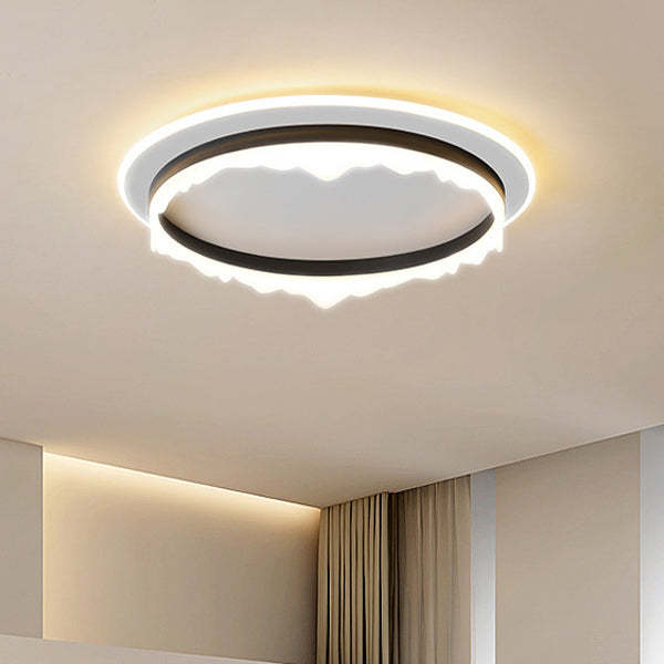 Modern Eclectic Round Iron Acrylic LED Flush Mount Light