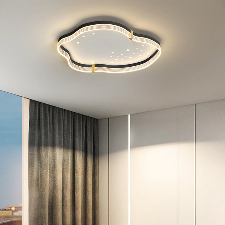 Iron Acrylic Cloud Star LED Flush Ceiling Light