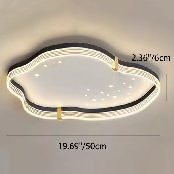 Iron Acrylic Cloud Star LED Flush Ceiling Light